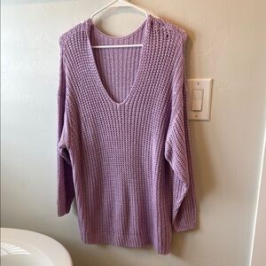 Lavender V-Neck Women's Sweater